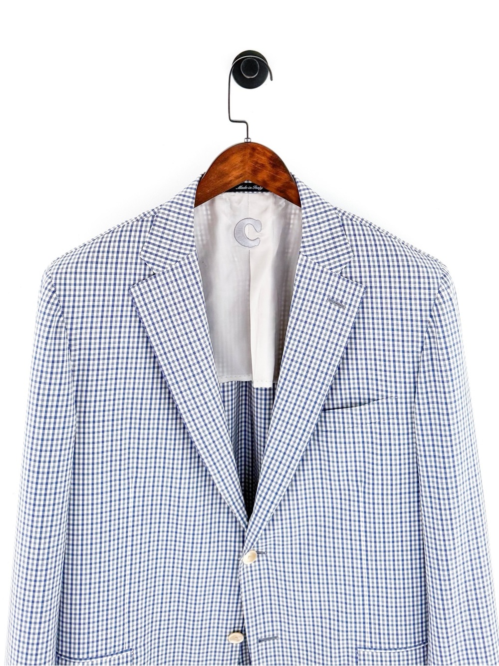 NEW Caruso Classic Men's Italian Wool Blue Check Blazer Sport Coat 46L - Picture 6 of 16